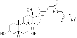 结构式 CAS# 863-57-0, 甘氨胆酸钠; N-(3a,7a,12a-三羟基-24-羰基胆烷-24-基)甘氨酸钠盐; 甘胆酸钠
