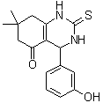 2,3,4,6,7,8-六氢-4-(3-羟基苯基)-7,7-二甲基-2-硫代-5(1H)-喹唑啉酮分子结构 (CAS 863774-58-7)