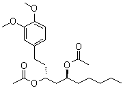 (3R,5S)-1-(3,4-二甲氧基苯基)-3,5-癸二醇二乙酸酯分子结构 (CAS 863780-90-9)