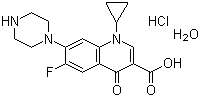 盐酸环丙沙星(一水物)分子结构 (CAS 86393-32-0)