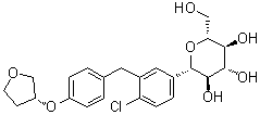 (1S)-1,5-脱水-1-C-[4-氯-3-[[4-[[(3R)-四氢-3-呋喃基]氧基]苯基]甲基]苯基]-D-山梨糖醇分子结构 (CAS 864070-43-9)
