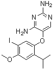 5-[5-碘-4-甲氧基-2-(1-甲基乙基)苯氧基]-2,4-嘧啶二胺分子结构 (CAS 865305-30-2)