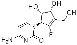 4-氨基-1-[(1S,4R,5S)-2-氟-4,5-二羟基-3-(羟基甲基)-2-环戊烯-1-基]-2(1H)-嘧啶酮分子结构 (CAS 865838-26-2)