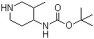 (3-甲基-4-哌啶基)氨基甲酸叔丁酯分子结构 (CAS 866538-96-7)