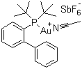 (乙腈)[(2-联苯)二叔丁基膦]六氟锑酸金(I)分子结构 (CAS 866641-66-9)