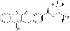 1,1,1,3,3,3-Hexafluoro-2-methylpropan-2-yl 4-[(4-hydroxy-2-oxo-2H-chromen-3-yl)methyl]benzoate molecular structure (CAS 867257-26-9)