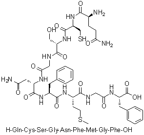 L-Glutaminyl-L-cysteinyl-L-serylglycyl-L-asparaginyl-L-phenylalanyl-L-methionylglycyl-L-phenylalanine molecular structure (CAS 868527-32-6)