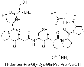 L-丝氨酰-L-丝氨酰-L-脯氨酰甘氨酰-L-半胱氨酰-L-谷氨酰胺酰-L-脯氨酰-L-脯氨酰-L-丙氨酸分子结构 (CAS 868527-34-8)