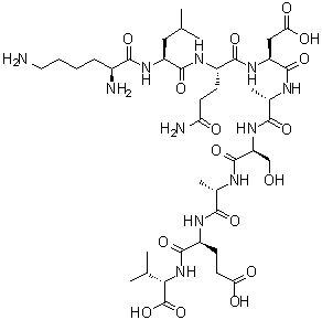 L-赖氨酰-L-亮氨酰-L-谷氨酰胺酰-L-alpha-天冬氨酰-L-丙氨酰-L-丝氨酰-L-丙氨酰-L-alpha-谷氨酰-L-缬氨酸分子结构 (CAS 868833-57-2)