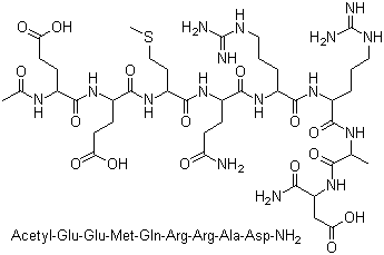 N-Acetyl-L-alpha-glutamyl-L-alpha-glutamyl-L-methionyl-L-glutaminyl-L-arginyl-L-arginyl-L-alanyl-L-alpha-asparagine molecular structure (CAS 868844-74-0)