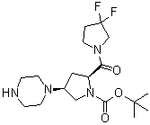 (2S,4S)-2-[(3,3-Difluoropyrrolidin-1-yl)carbonyl]-4-(piperazin-1-yl)pyrrolidine-1-carboxylic acid tert-butyl ester molecular structure (CAS 869489-00-9)