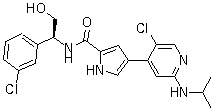 4-[5-氯-2-[(1-甲基乙基)氨基]-4-吡啶基]-N-[(1S)-1-(3-氯苯基)-2-羟基乙基]-1H-吡咯-2-甲酰胺分子结构 (CAS 869886-67-9)