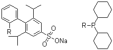 Sodium 2'-(dicyclohexylphosphino)-2,6-diisopropylbiphenyl-4-sulfonate molecular structure (CAS 870245-84-4)