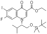 1-[(1S)-1-[[[(1,1-Dimethylethyl)dimethylsilyl]oxy]methyl]-2-methylpropyl]-7-fluoro-1,4-dihydro-6-iodo-4-oxo-3-quinolinecarboxylic acid ethyl ester molecular structure (CAS 870294-02-3)