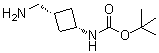 [顺式-3-(氨基甲基)环丁基]氨基甲酸叔丁酯分子结构 (CAS 871014-28-7)