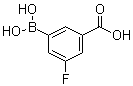 3-硼酸基-5-氟苯甲酸分子结构 (CAS 871329-84-9)