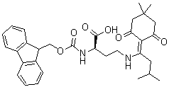 结构式 CAS# 872169-32-9, (2R)-4-[[1-(4,4-二甲基-2,6-二氧代环己基亚基)-3-甲基丁基]氨基]-2-[[芴甲氧羰基]氨基]丁酸