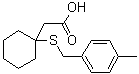 1-[[(4-甲基苯基)甲基]硫基]环己烷乙酸分子结构 (CAS 87242-91-9)