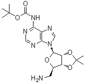 5'-氨基-5'-脱氧-N-[叔丁氧羰基]-2',3'-O-(1-甲基亚乙基)腺苷分子结构 (CAS 873556-45-7)