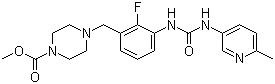 结构式 CAS# 873697-71-3, CK 1827452; 4-[[2-氟-3-[N'-(6-甲基吡啶-3-基)脲基]苯基]甲基]哌嗪-1-羧酸甲酯