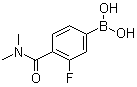 结构式 CAS# 874289-13-1, 4-(二甲基氨基)羰基-3-氟苯硼酸