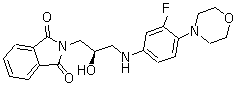 N-(3-酞酰亚胺基-2-(R)-羟基丙基)-3-氟-4-(吗啉基)苯胺分子结构 (CAS 874340-08-6)