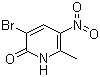结构式 CAS# 874493-25-1, 3-溴-6-甲基-5-硝基-2(1H)-吡啶酮