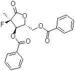 (2R)-2-脱氧-2-氟-2-甲基-D-赤式戊糖酸 gamma-内酯 3,5-二苯甲酸酯分子结构 (CAS 874638-80-9)