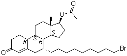 (7alpha,17beta)-17-(乙酰氧基)-7-(9-溴壬基)雌甾-4-烯-3-酮分子结构 (CAS 875573-63-0)