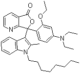 7-[4-(二乙基氨基)-2-乙氧基苯基]-7-(2-甲基-1-辛基-1H-吲哚-3-基)呋喃并[3,4-b]吡啶-5(7H)-酮分子结构 (CAS 87563-89-1)