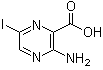 3-氨基-6-碘-2-吡嗪甲酸分子结构 (CAS 875781-48-9)