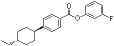 structure of CAS# 87592-58-3, 3-Fluorophenyl 4'-trans-ethylcyclohexylbenzoate;trans-4-(4-Ethylcyclohexyl)benzoic acid 3-fluorophenyl ester