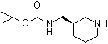 (R)-[[哌啶-3-基]甲基]氨基甲酸叔丁酯分子结构 (CAS 879275-33-9)