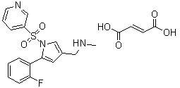 5-(2-氟苯基)-N-甲基-1-(3-吡啶基磺酰基)-1H-吡咯-3-甲胺富马酸盐分子结构 (CAS 881681-01-2)