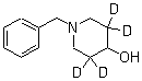 1-(苯基甲基)-4-哌啶-3,3,5,5-d4-醇分子结构 (CAS 88227-11-6)
