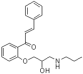 1-[2-[2-羟基-3-(丙基氨基)丙氧基]苯基]-3-苯基-2-丙烯-1-酮分子结构 (CAS 88308-22-9)