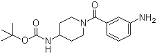 1-(3-氨基苯甲酰基)哌啶-4-氨基甲酸叔丁酯分子结构 (CAS 883106-41-0)