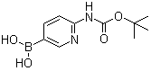 [6-[(叔丁氧羰基)氨基]吡啶-3-基]硼酸分子结构 (CAS 883231-20-7)