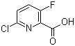 2-氯-5-氟吡啶-6-羧酸分子结构 (CAS 884494-76-2)