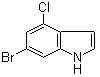 structure of CAS# 885519-01-7, 6-Bromo-4-chloro-1H-indole;4-Chloro-6-bromoindole