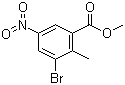 Methyl 3-bromo-2-methyl-5-nitrobenzoate molecular structure (CAS 885519-05-1)