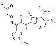 (6R,7R)-7-[[(2Z)-2-(2-氨基-4-噻唑基)[(2-甲氧基-2-氧代乙氧基)亚氨基]乙酰基]氨基]-3-乙烯基-8-氧代-5-硫杂-1-氮杂双环[4.2.0]辛-2-烯-2-羧酸分子结构 (CAS 88621-01-6)