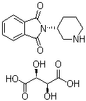 2-(3R)-3-哌啶基-1H-异吲哚-1,3(2H)-二酮 D-酒石酸盐分子结构 (CAS 886588-62-1)