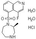 (2S)-1-[(4-氟-5-异喹啉基)磺酰基]六氢-2-甲基-1H-1,4-二氮杂卓单盐酸盐二水合物分子结构 (CAS 887375-67-9)