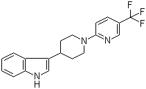 3-[1-[5-(三氟甲基)-2-吡啶基]-4-哌啶基]-1H-吲哚分子结构 (CAS 887418-66-8)