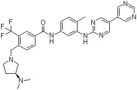N-[3-([5,5'-联嘧啶]-2-基氨基)-4-甲基苯基]-4-[[(3S)-3-(二甲基氨基)-1-吡咯烷基]甲基]-3-(三氟甲基)苯甲酰胺分子结构 (CAS 887650-05-7)
