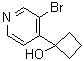 1-(3-溴-4-吡啶基)环丁醇分子结构 (CAS 889687-37-0)