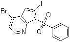4-溴-2-碘-1-(苯磺酰基)-1H-吡咯并[2,3-b]吡啶分子结构 (CAS 889939-26-8)