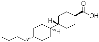 反式-4-(反式-4'-丁基环己基)环己基甲酸分子结构 (CAS 89111-63-7)
