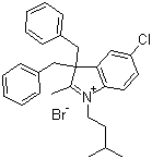 1-异戊基-2-甲基-3,3-二苄基-5-氯吲哚鎓溴盐分子结构 (CAS 896465-66-0)